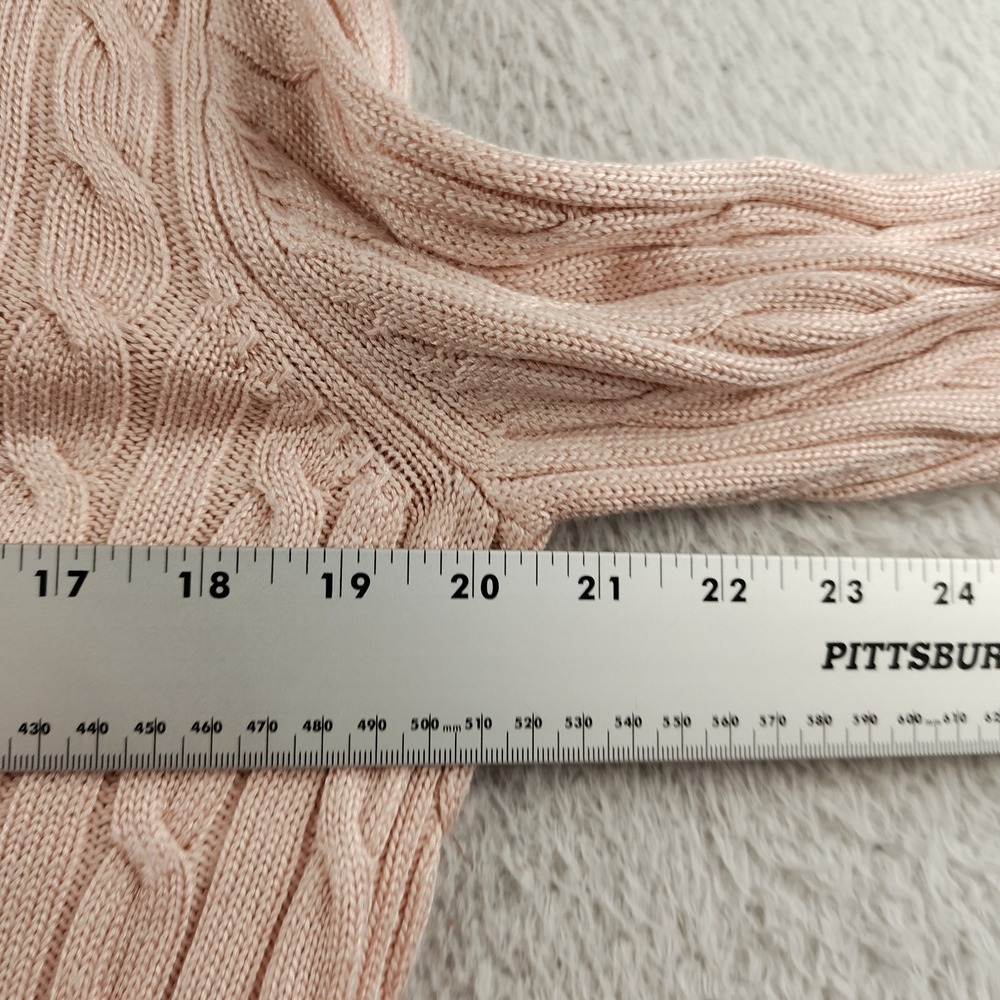 Lauren Ralph Lauren Sweater Pink Cable Knit Women's Small Preppy Academia - Picture 2 of 6